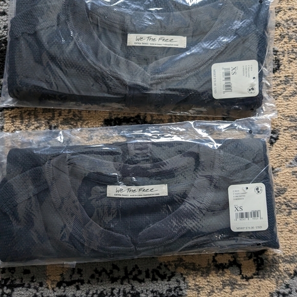 Anthropologie We the Free Top Mikah Layering Cuff Black Combo XS - Picture 7 of 9